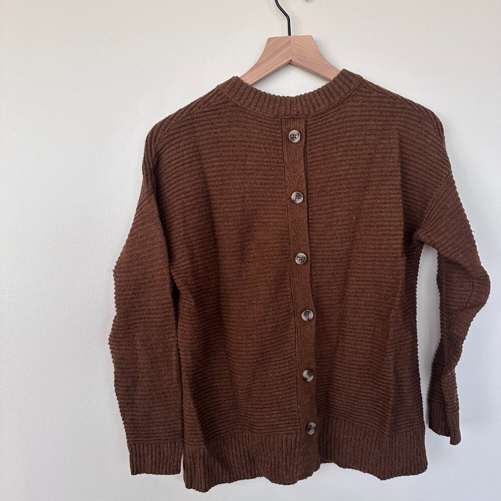 Madewell Button-Back Brown Sweater Size XXS - Picture 2 of 6
